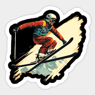 skiing man design Sticker